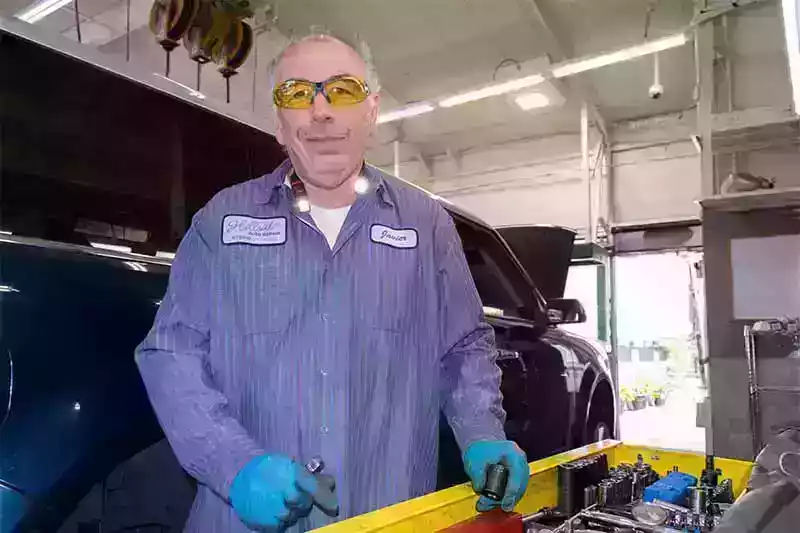 Hillside technician at work in the Torrance shop