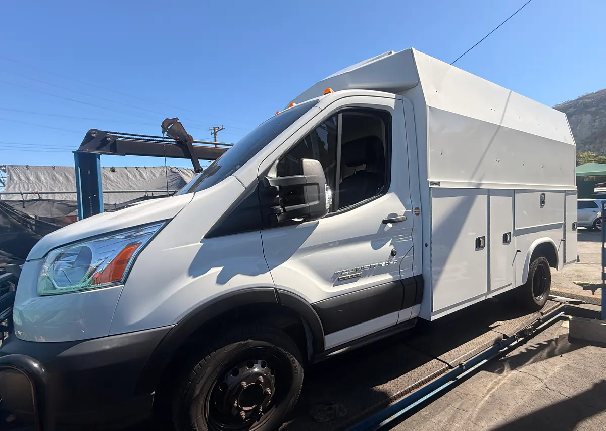 White utility vehicle at Hillside Auto Repair